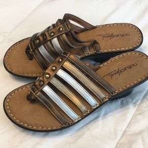 Natural soul wedges sandals